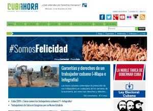 How cubahora.cu looks like on a tablet such as an iPad.