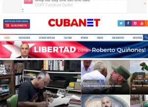How cubanet.org looks like on a tablet such as an iPad.