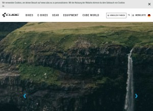 How cube.eu looks like on a tablet such as an iPad.