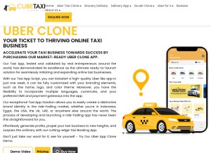 How cubetaxi.com looks like on a tablet such as an iPad.