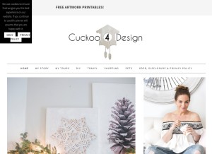 How cuckoo4design.com looks like on a tablet such as an iPad.