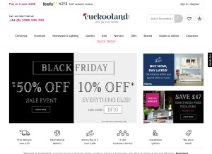 How cuckooland.com looks like on a tablet such as an iPad.