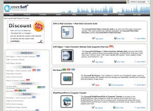 How cucusoft.com looks like on a tablet such as an iPad.