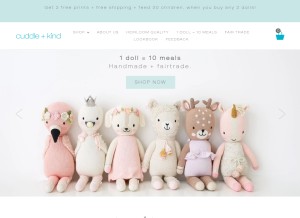 How cuddleandkind.com looks like on a tablet such as an iPad.