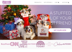 How cuddleclones.com looks like on a tablet such as an iPad.