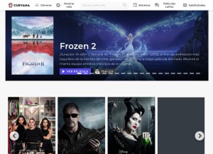 How cuevana.io looks like on a tablet such as an iPad.