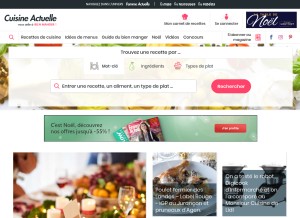 How cuisineactuelle.fr looks like on a tablet such as an iPad.