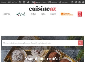 How cuisineaz.com looks like on a tablet such as an iPad.