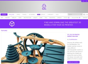 How cults3d.com looks like on a tablet such as an iPad.