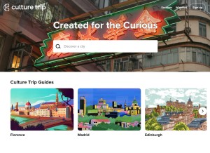 How culturetrip.com looks like on a tablet such as an iPad.
