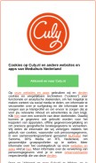 How culy.nl looks like on a mobile device such as an iPhone.