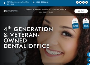 How cunningdental.com looks like on a tablet such as an iPad.