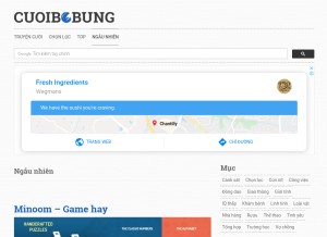 How cuoibebung.com looks like on a tablet such as an iPad.