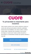 How cuore.es looks like on a mobile device such as an iPhone.