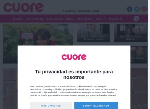 How cuore.es looks like on a tablet such as an iPad.