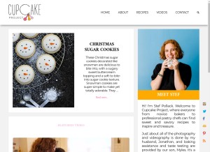 How cupcakeproject.com looks like on a tablet such as an iPad.