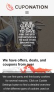 How cuponation.com looks like on a mobile device such as an iPhone.