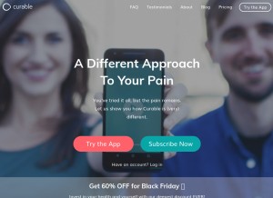 How curablehealth.com looks like on a tablet such as an iPad.