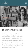 How curaleaf.com looks like on a mobile device such as an iPhone.