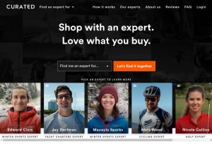 How curated.com looks like on a tablet such as an iPad.