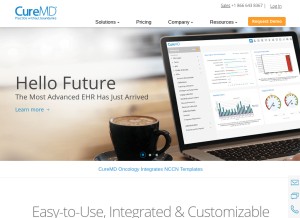 How curemd.com looks like on a tablet such as an iPad.