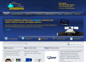 How curesolutions.com looks like on a tablet such as an iPad.