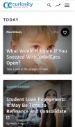 How curiosity.com looks like on a mobile device such as an iPhone.