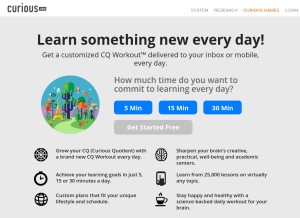 How curious.com looks like on a tablet such as an iPad.