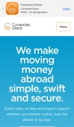 How currenciesdirect.com looks like on a mobile device such as an iPhone.