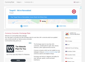 How currencyrate.today looks like on a tablet such as an iPad.