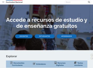 How curriculumnacional.cl looks like on a tablet such as an iPad.