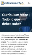 How curriculumvitaefacil.net looks like on a mobile device such as an iPhone.