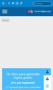 How curso-ingles.com looks like on a mobile device such as an iPhone.