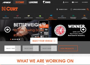 How curtmfg.com looks like on a tablet such as an iPad.