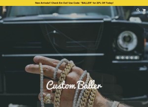 How customballer.com looks like on a tablet such as an iPad.