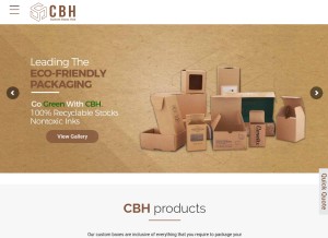 How customboxeshub.com looks like on a tablet such as an iPad.