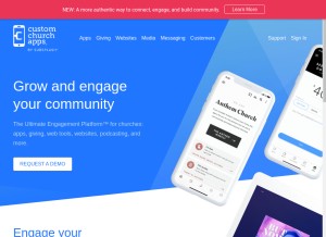 How customchurchapps.com looks like on a tablet such as an iPad.