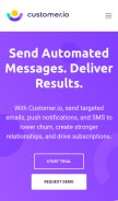 How customer.io looks like on a mobile device such as an iPhone.