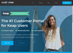 How customerhub.net looks like on a tablet such as an iPad.