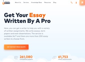 How customessaymeister.com looks like on a tablet such as an iPad.