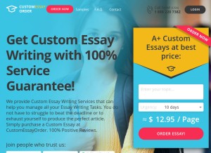 How customessayorder.com looks like on a tablet such as an iPad.