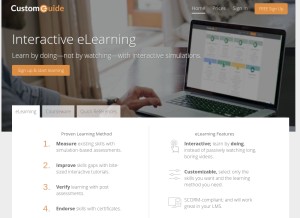 How customguide.com looks like on a tablet such as an iPad.