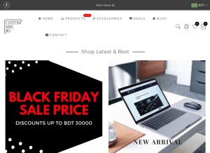 How custommacbd.com looks like on a tablet such as an iPad.