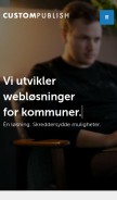 How custompublish.com looks like on a mobile device such as an iPhone.