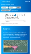 How customsinfo.com looks like on a mobile device such as an iPhone.