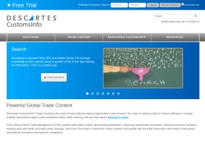 How customsinfo.com looks like on a tablet such as an iPad.