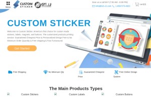 How customsticker.com looks like on a tablet such as an iPad.