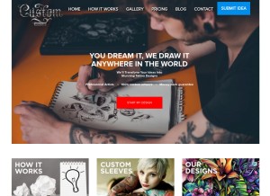 How customtattoodesign.ca looks like on a tablet such as an iPad.