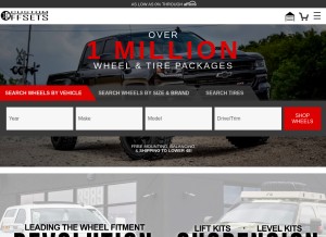 How customwheeloffset.com looks like on a tablet such as an iPad.