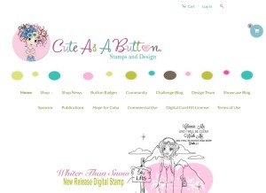 How cuteasabuttonstamps.com looks like on a tablet such as an iPad.